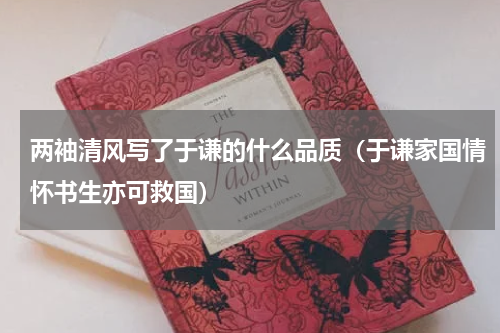 两袖清风写了于谦的什么品质（于谦家国情怀书生亦可救国）