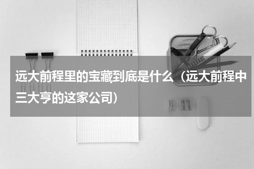 远大前程里的宝藏到底是什么（远大前程中三大亨的这家公司）