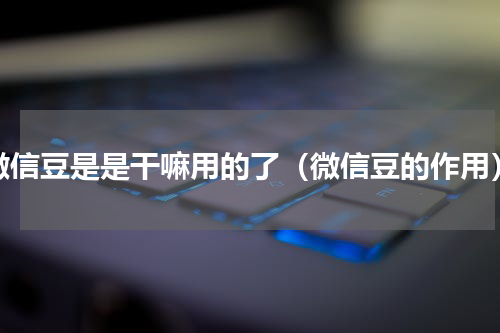 微信豆是是干嘛用的了（微信豆的作用）