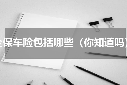 全保车险包括哪些（你知道吗）