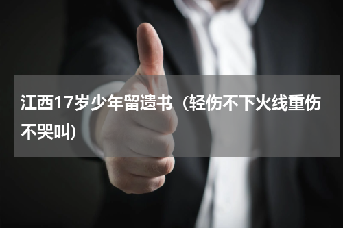 江西17岁少年留遗书（轻伤不下火线重伤不哭叫）