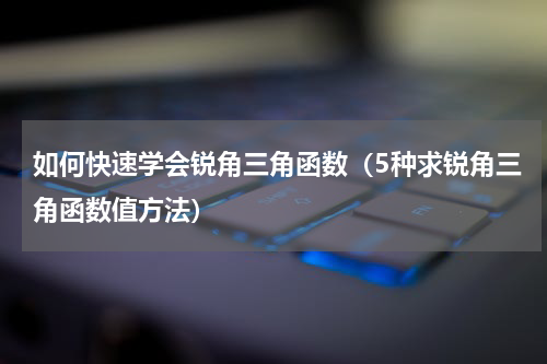 如何快速学会锐角三角函数（5种求锐角三角函数值方法）