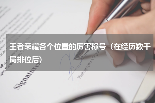 王者荣耀各个位置的厉害称号（在经历数千局排位后）