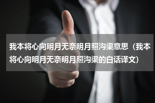我本将心向明月无奈明月照沟渠意思（我本将心向明月无奈明月照沟渠的白话译文）