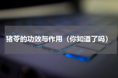 猪苓的功效与作用（你知道了吗）