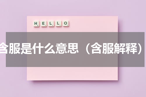 含服是什么意思（含服解释）