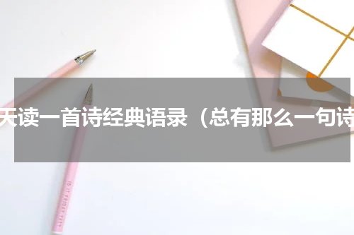 每天读一首诗经典语录（总有那么一句诗）
