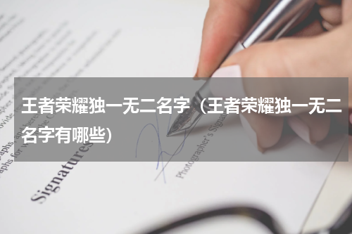 王者荣耀独一无二名字（王者荣耀独一无二名字有哪些）