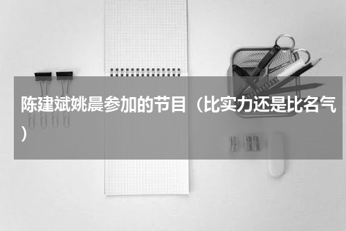 陈建斌姚晨参加的节目（比实力还是比名气）