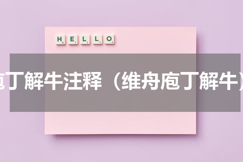 庖丁解牛注释（维舟庖丁解牛）