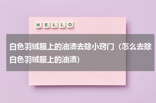 白色羽绒服上的油渍去除小窍门（怎么去除白色羽绒服上的油渍）