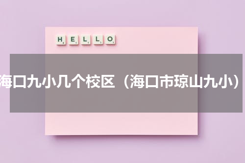 海口九小几个校区（海口市琼山九小）