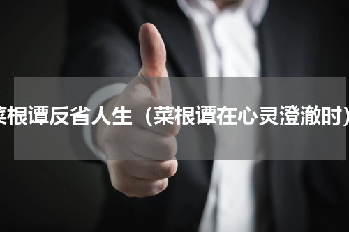 菜根谭反省人生（菜根谭在心灵澄澈时）