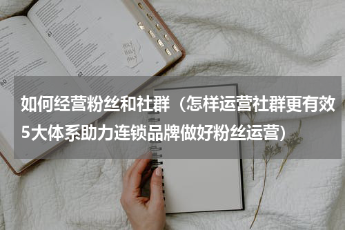 如何经营粉丝和社群（怎样运营社群更有效5大体系助力连锁品牌做好粉丝运营）