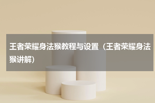 王者荣耀身法猴教程与设置（王者荣耀身法猴讲解）