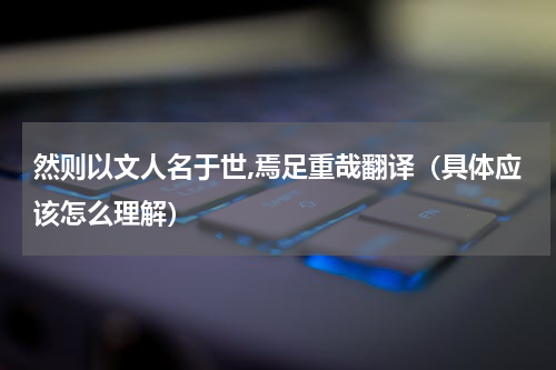 然则以文人名于世,焉足重哉翻译（具体应该怎么理解）