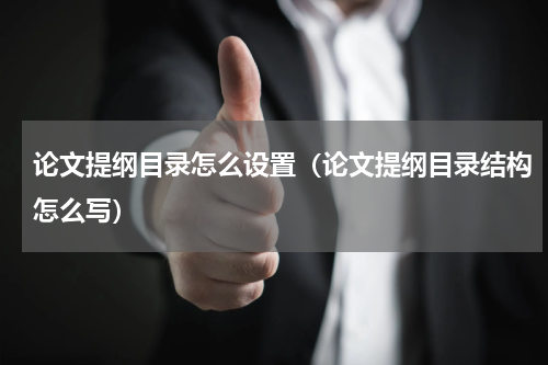 论文提纲目录怎么设置（论文提纲目录结构怎么写）