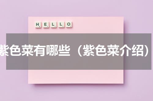 紫色菜有哪些（紫色菜介绍）