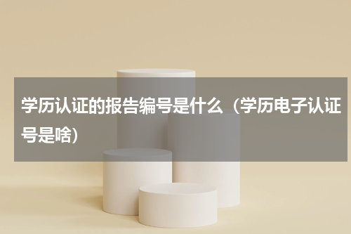 学历认证的报告编号是什么（学历电子认证号是啥）