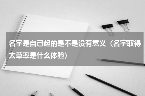 名字是自己起的是不是没有意义（名字取得太草率是什么体验）