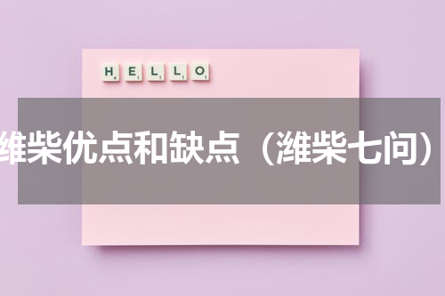 潍柴优点和缺点（潍柴七问）