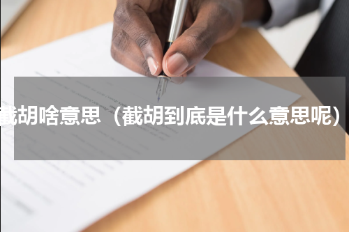 截胡啥意思（截胡到底是什么意思呢）