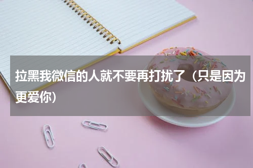 拉黑我微信的人就不要再打扰了（只是因为更爱你）