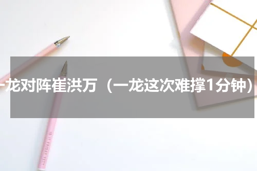 一龙对阵崔洪万（一龙这次难撑1分钟）