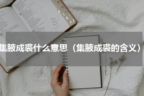 集腋成裘什么意思（集腋成裘的含义）