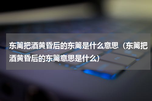 东篱把酒黄昏后的东篱是什么意思（东篱把酒黄昏后的东篱意思是什么）