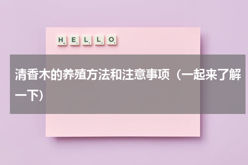 清香木的养殖方法和注意事项（一起来了解一下）