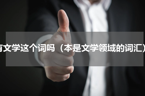 有文学这个词吗（本是文学领域的词汇）
