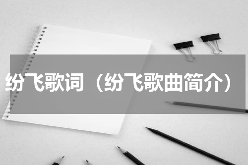 纷飞歌词（纷飞歌曲简介）