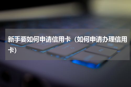 新手要如何申请信用卡（如何申请办理信用卡）