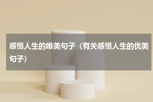 感悟人生的唯美句子（有关感悟人生的优美句子）