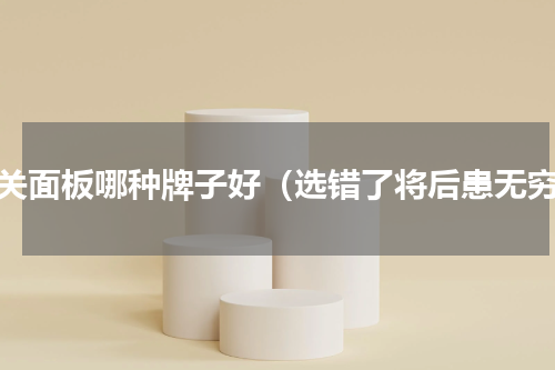 开关面板哪种牌子好（选错了将后患无穷）