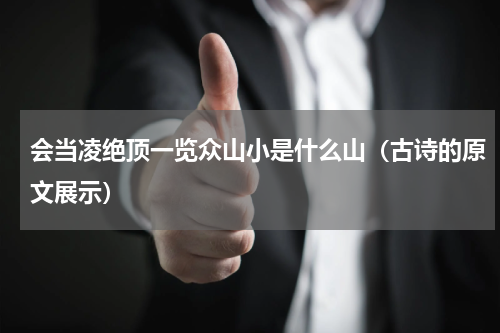 会当凌绝顶一览众山小是什么山（古诗的原文展示）