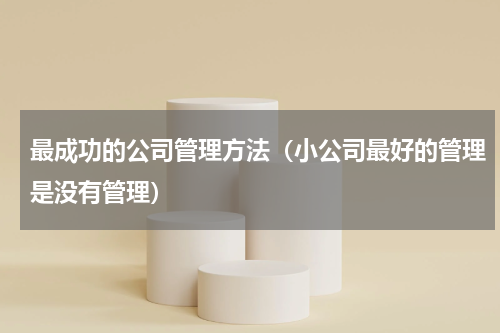最成功的公司管理方法（小公司最好的管理是没有管理）