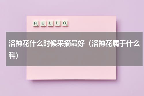 洛神花什么时候采摘最好（洛神花属于什么科）