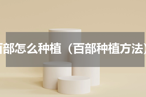 百部怎么种植（百部种植方法）