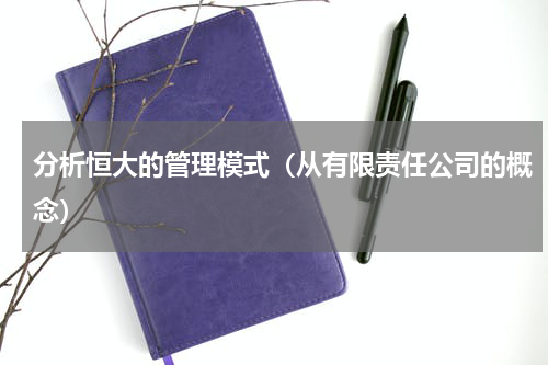 分析恒大的管理模式（从有限责任公司的概念）