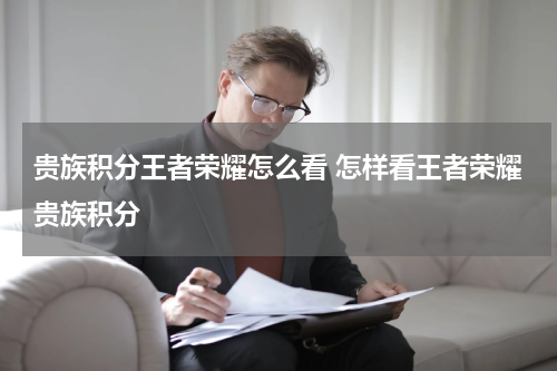贵族积分王者荣耀怎么看 怎样看王者荣耀贵族积分