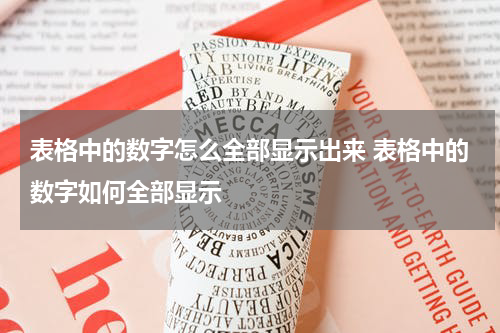 表格中的数字怎么全部显示出来 表格中的数字如何全部显示