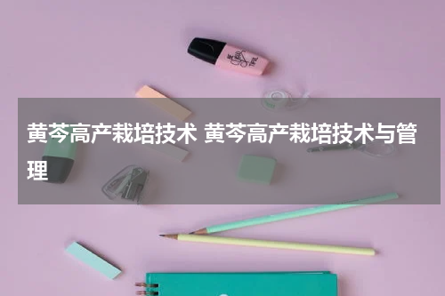 黄芩高产栽培技术 黄芩高产栽培技术与管理