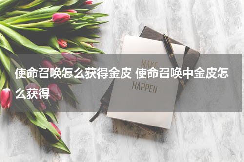 使命召唤怎么获得金皮 使命召唤中金皮怎么获得