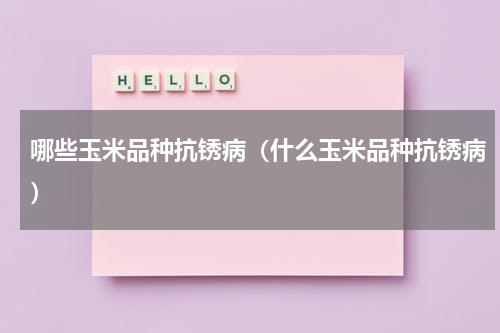 哪些玉米品种抗锈病（什么玉米品种抗锈病）