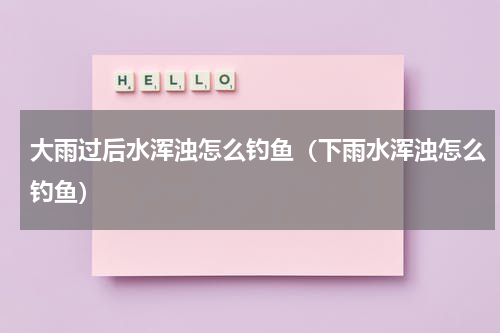 大雨过后水浑浊怎么钓鱼（下雨水浑浊怎么钓鱼）
