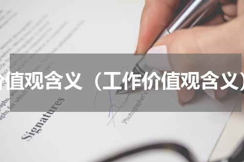 价值观含义（工作价值观含义）